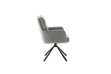 Armlehnstuhl >UTICA< (2-er Set) in Grau, Polyester - 60x92x67cm (BxHxT)