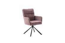 Armlehnstuhl >UTICA< (2-er Set) in Himbeer, Polyester - 60x92x67cm (BxHxT)