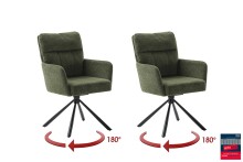 Armlehnstuhl >UTICA< (2-er Set) in Olive, Polyester...
