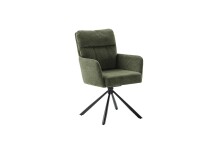 Armlehnstuhl >UTICA< (2-er Set) in Olive, Polyester - 60x92x67cm (BxHxT)