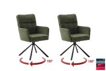 Armlehnstuhl >UTICA< (2-er Set) in Olive, Polyester...