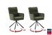 Armlehnstuhl >UTICA< (2-er Set) in Olive, Polyester - 60x92x67cm (BxHxT)