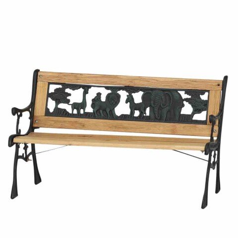 Gartenbank >Zoo-Park< (für Kinder) in antik grün - 41x51x84 (BxHxT)