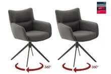 Armlehnstuhl >LIMONE 2< (2-er Set) in Anthrazit,...