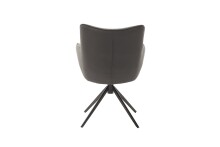Armlehnstuhl >LIMONE 2< (2-er Set) in Anthrazit, Leder - 61x88x63cm (BxHxT)