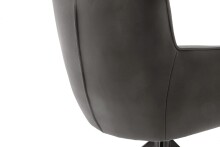 Armlehnstuhl >LIMONE 2< (2-er Set) in Anthrazit, Leder - 61x88x63cm (BxHxT)