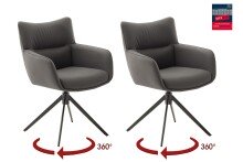 Armlehnstuhl >LIMONE 2< (2-er Set) in Anthrazit,...