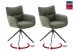 Armlehnstuhl >LIMONE 2< (2-er Set) in Olive, Leder - 61x88x63cm (BxHxT)