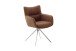 Armlehnstuhl >LIMONE 2< (2-er Set) in Rostbraun, Leder - 61x88x63cm (BxHxT)