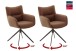Armlehnstuhl >LIMONE 2< (2-er Set) in Rostbraun, Leder - 61x88x63cm (BxHxT)