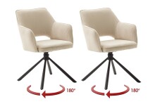Armlehnstuhl >LUZON< (2-er Set) in Creme,...