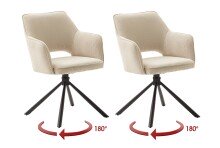 Armlehnstuhl >LUZON< (2-er Set) in Creme,...