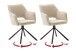 Armlehnstuhl >LUZON< (2-er Set) in Creme, Polyester/Polyamid - 61x85x61 (BxHxT)