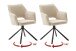 Armlehnstuhl >LUZON< (2-er Set) in Creme, Polyester/Polyamid - 61x85x61 (BxHxT)