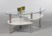 Couchtisch >Panty< in weiß, Glas, Edelstahl, MDF - 90x42x55cm (BxHxT)