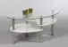 Couchtisch >Panty< in weiß, Glas, Edelstahl, MDF - 90x42x55cm (BxHxT)