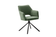 Armlehnstuhl >LUZON< (2-er Set) in Olive, Polyester/Polyamid - 61x85x61 (BxHxT)