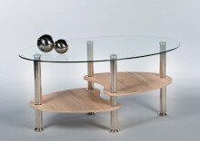 Couchtisch >Panty< in sonoma, Glas, MDF, Edelstahl...