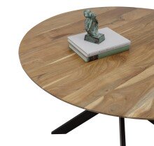 Esstisch >Pedro< in Akazie/schwarz, Akazie, Metall - 79x130cm (HxD)