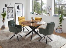 Esstisch >Pedro< in Akazie/schwarz, Akazie, Metall - 79x130cm (HxD)