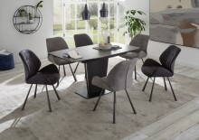 Esstisch >Sergio< in dunkelbraun, Keramik, MDF,...