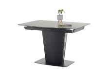 Esstisch >Sergio< in dunkelbraun, Keramik, MDF, Metall, Glas - 120x76x85 (BxHxT)