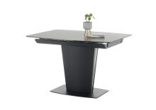 Esstisch >Sergio< in dunkelbraun, Keramik, MDF, Metall, Glas - 120x76x85 (BxHxT)