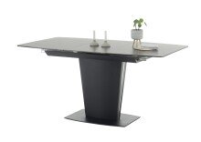 Esstisch >Sergio< in dunkelbraun, Keramik, MDF, Metall, Glas - 120x76x85 (BxHxT)