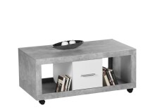 Couchtisch >Stone< in beton/weiß Dekor, Holzwerkstoff - 115x50x60cm (BxHxT)
