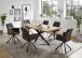 Esstisch >Tom< in  schwarz, Eiche massiv, Metall - 200x76x100cm (BxHxT)