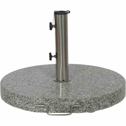 Schirmständer-Platte >Granit< in grau, Granit/Edelstahl - 55x6x55cm (BxHxT)