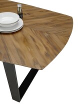 Esstisch >Zac< in Holz und schwarz,  Holz und Metall - 220x76x100cm (BxHxT)