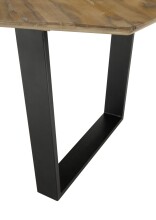 Esstisch >Zac< in Holz und schwarz,  Holz und Metall - 220x76x100cm (BxHxT)