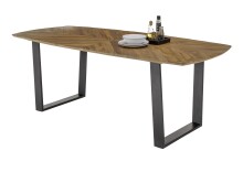 Esstisch >Zac< in Holz und schwarz,  Holz und...