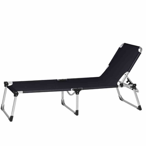 Gartenliege >Alu-XXL< in silber, Aluminium - 209x86x69cm (BxHxT)