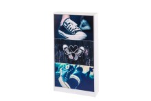 Schuhschrank >8956-SPORTS< in Weiß, MDF - 60x108x17cm (BxHxT)