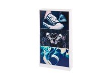 Schuhschrank >8956-SPORTS< in Weiß, MDF - 60x108x17cm (BxHxT)