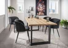 Esstisch >9208-140< in Eiche , Eiche Massiv - 140x76x90cm (BxHxT)