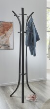 Garderobenständer >25588< in schwarz, Metall - 177x45cm (HxD)