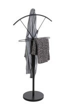 Herrendiener >25589< in schwarz, Metall - 51x117x28cm (BxHxT)