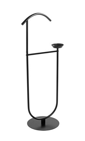 Herrendiener >25590< in schwarz, Metall - 45x116x34cm (BxHxT)