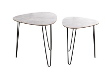 Beistelltisch >25656< (2er Set) in schwarz-betonoptik - 40x43x40 (BxHxT)