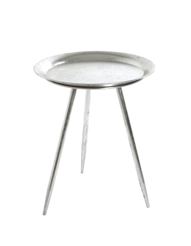 Beistelltisch >25720< in silber, Metall - 47x38cm (HxD)