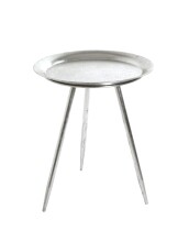 Beistelltisch >25720< in silber, Metall - 47x38cm...