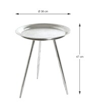 Beistelltisch >25720< in silber, Metall - 47x38cm (HxD)