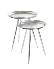 Beistelltisch >25720< in silber, Metall - 47x38cm (HxD)