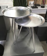 Beistelltisch >25720< in silber, Metall - 47x38cm (HxD)