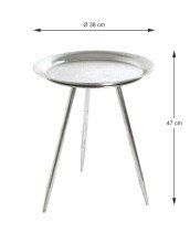 Beistelltisch >25720< in silber, Metall - 47x38cm (HxD)