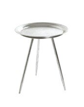 Beistelltisch >25720< in silber, Metall - 47x38cm...
