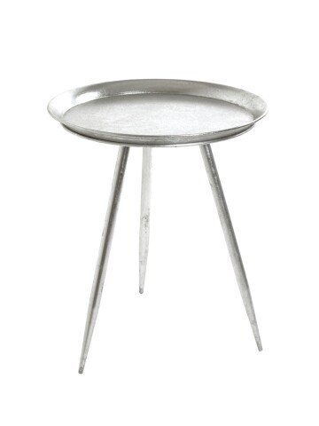 Beistelltisch >25721< in silber, Metall - 54x44cm (HxD)